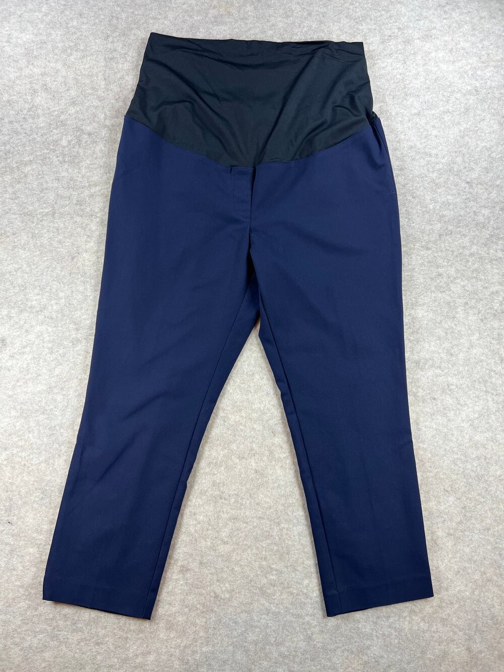 Ann Taylor LOFT Maternity Stretch Cropped Dress Work Pants Navy Blue Size 16P